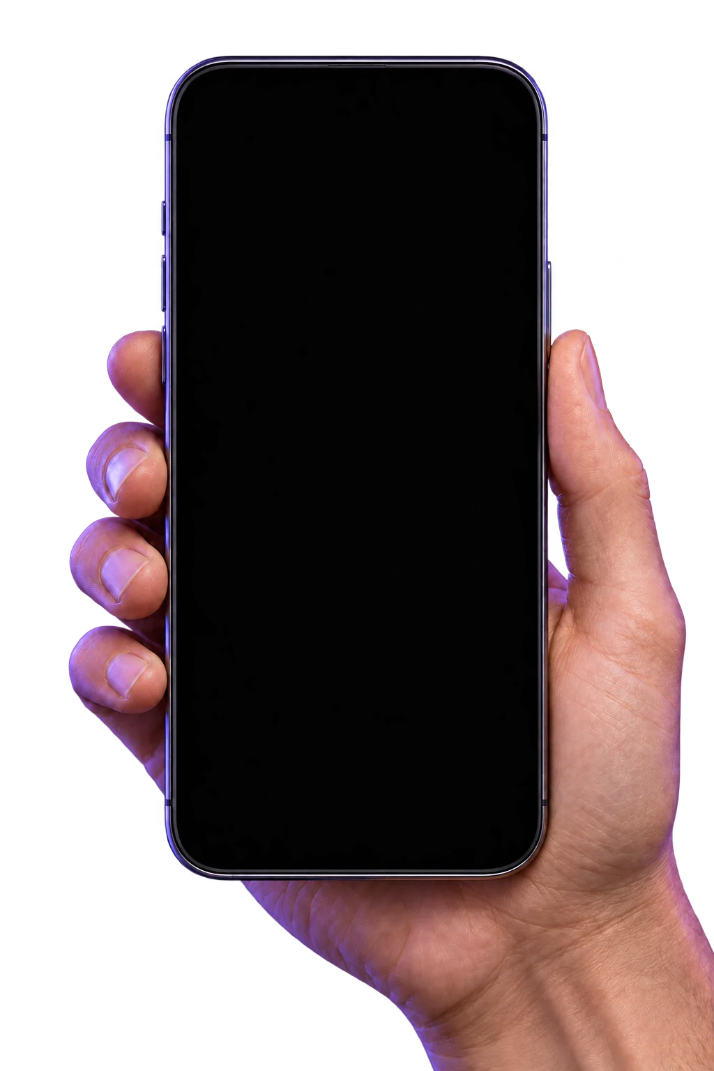A hand holding an iPhone